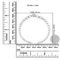 .925 Sterling Silver 1/6 Cttw Diamond Rondelle Graduated Ball Bead Cuff Bangle Bracelet (I-J color, I2-I3 clarity) - Fits wrists up to 7 1/2 inches