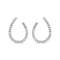 10K Yellow Gold 1/2 cttw Round-cut Diamond Hoop Earrings (H-I Color, I1-I2 Clarity)