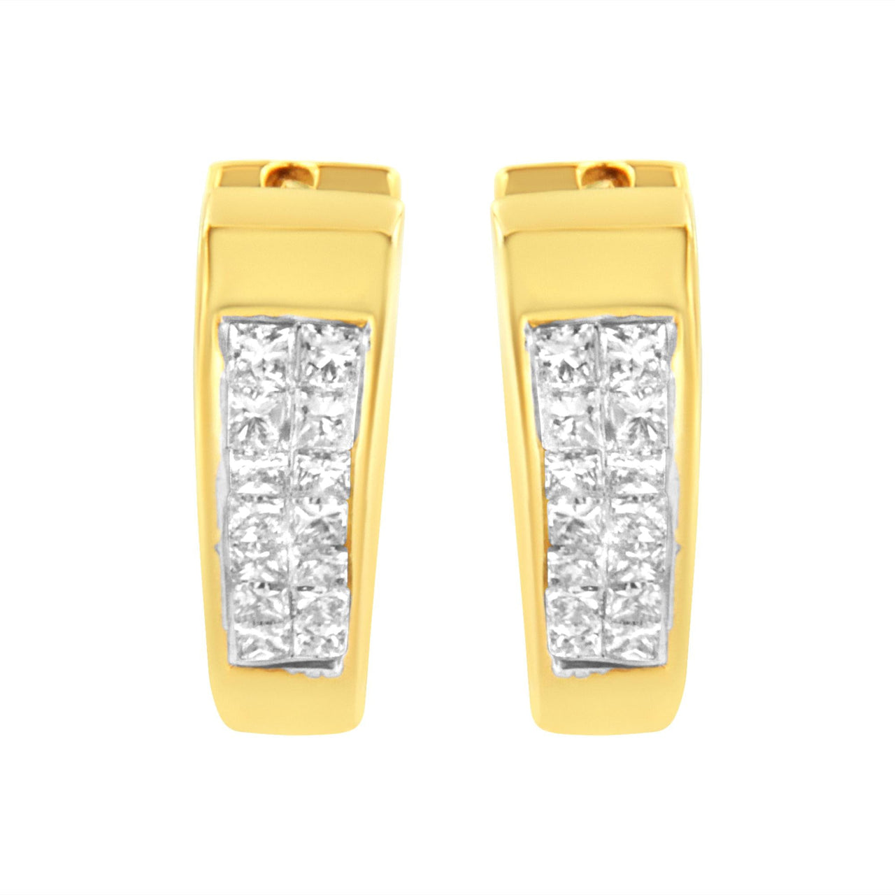 14K Yellow Gold Diamond Huggy Earrings (1/2 cttw, H-I Color, SI2-I1 Clarity)