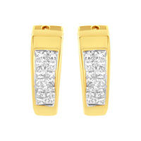 14K Yellow Gold Diamond Huggy Earrings (1/2 cttw, H-I Color, SI2-I1 Clarity)