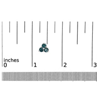 14KT White Gold Treated Blue Diamond Trio Stud Earrings (1 1/3 cttw, Blue)