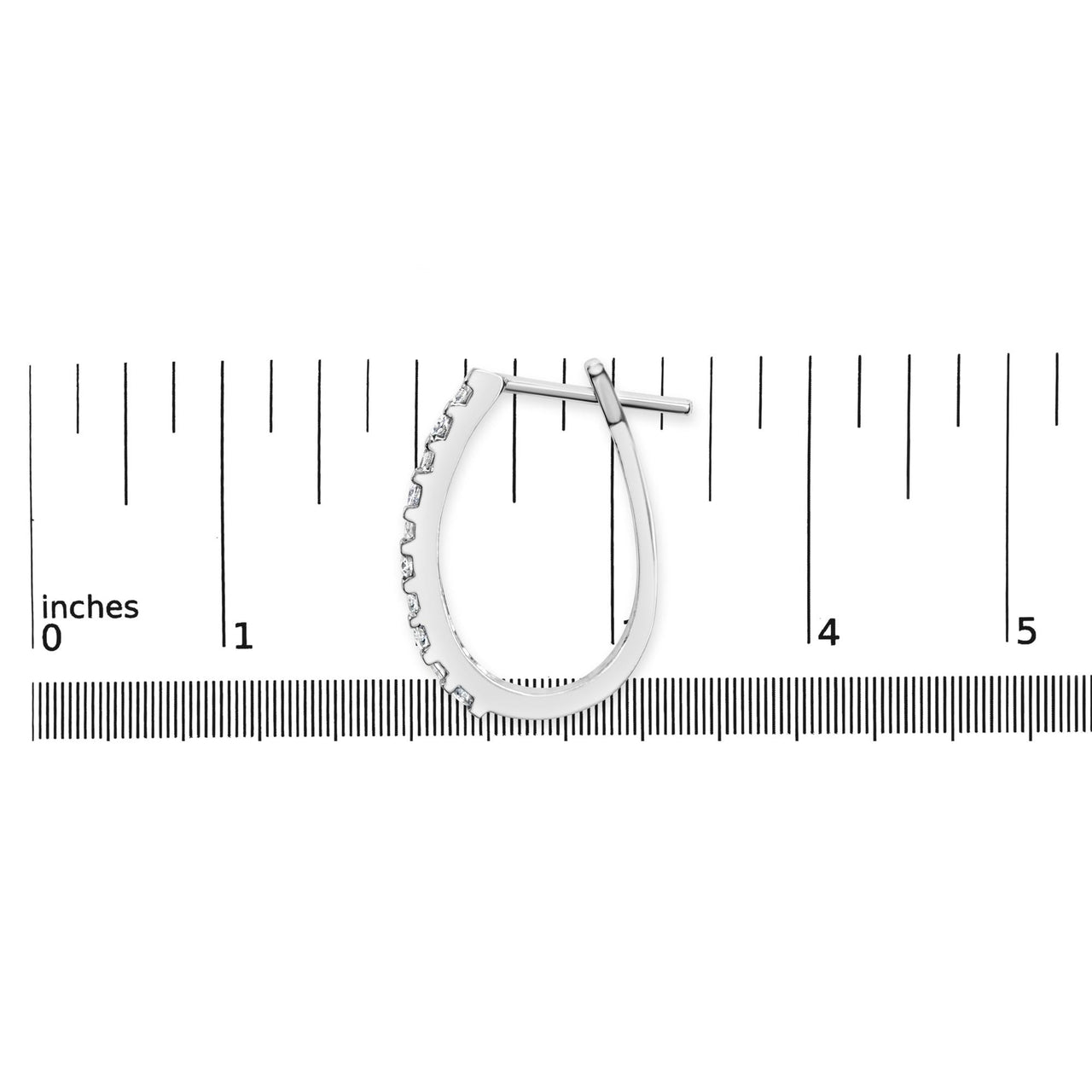 10K Gold Round and Baguette-Cut Diamond Hoop Earrings (I-J Color, I2-I3 Clarity)