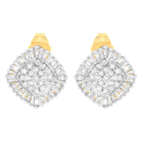 10K Yellow Gold 1/2 cttw Diamond Cluster Cocktail Stud Earrings (I-J, I1-I2)