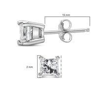 14K White Gold 1/10 Cttw Princess-cut Diamond Solitaire Stud Earrings (H-I Color, I1-I2 Clarity)