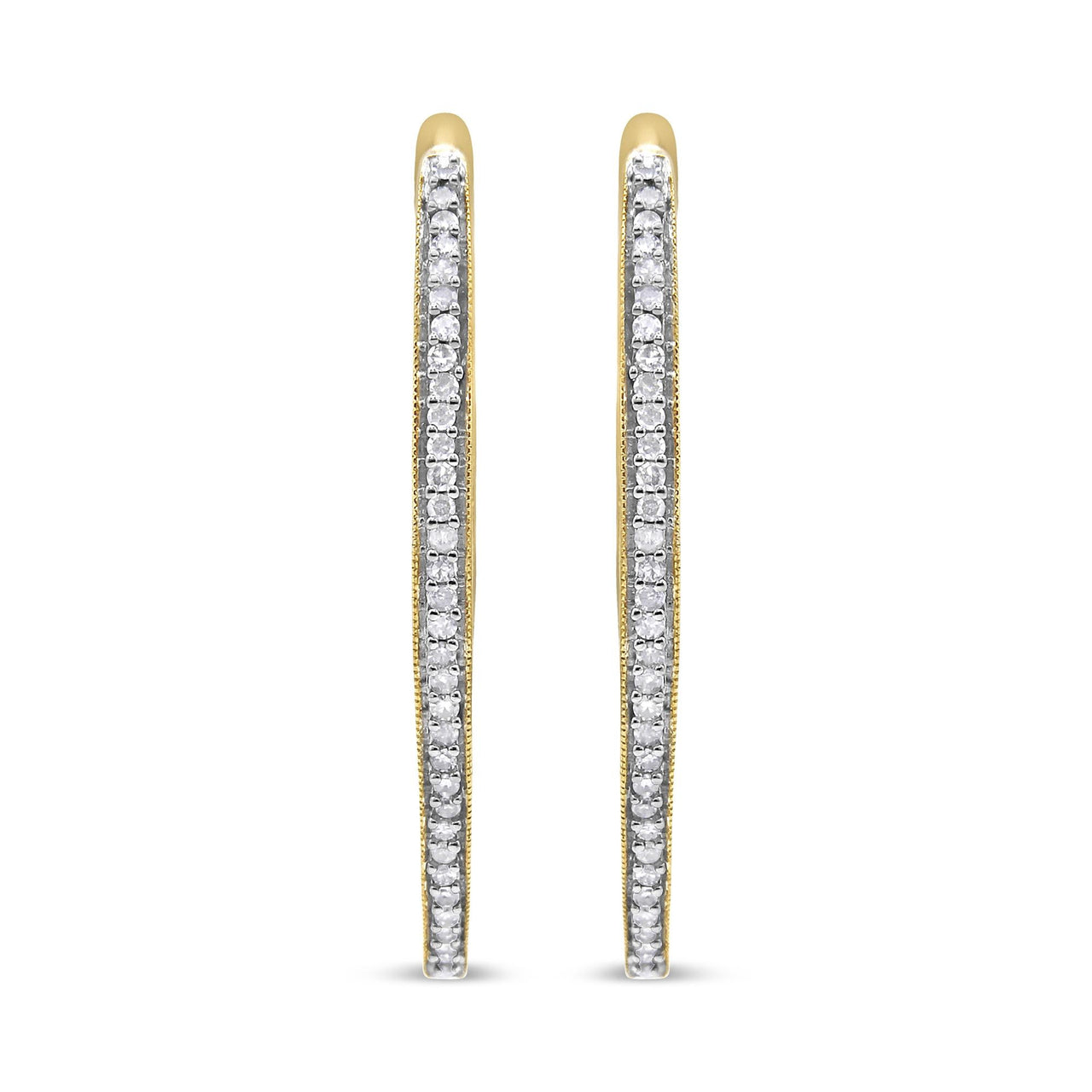 10k Yellow Gold Round Cut Diamond Earrings (1 cttw, I-J Color, I2-I3 Clarity)