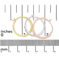 14K Tri-Toned Gold 1/3 Cttw Diamond Triple Hoop Earrings (I-J Color, I2-I3 Clarity) - 22 MM