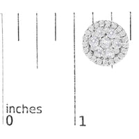 AGS Certified 14K White Gold 1.0 Cttw Brilliant-Cut Diamond Halo-Style Cluster Round Button Stud Earrings (G-H Color, I1-I2 Clarity)
