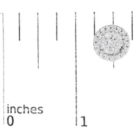 14K White Gold 1/2 Cttw Brilliant-Cut Diamond Halo-Style Cluster Round Button Stud Earrings (H-I Color, I1-I2 Clarity)