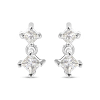 14K White Gold 1/2 cttw Princess Cut Diamond Earrings (H-I Color, SI1-SI2 Clarity)