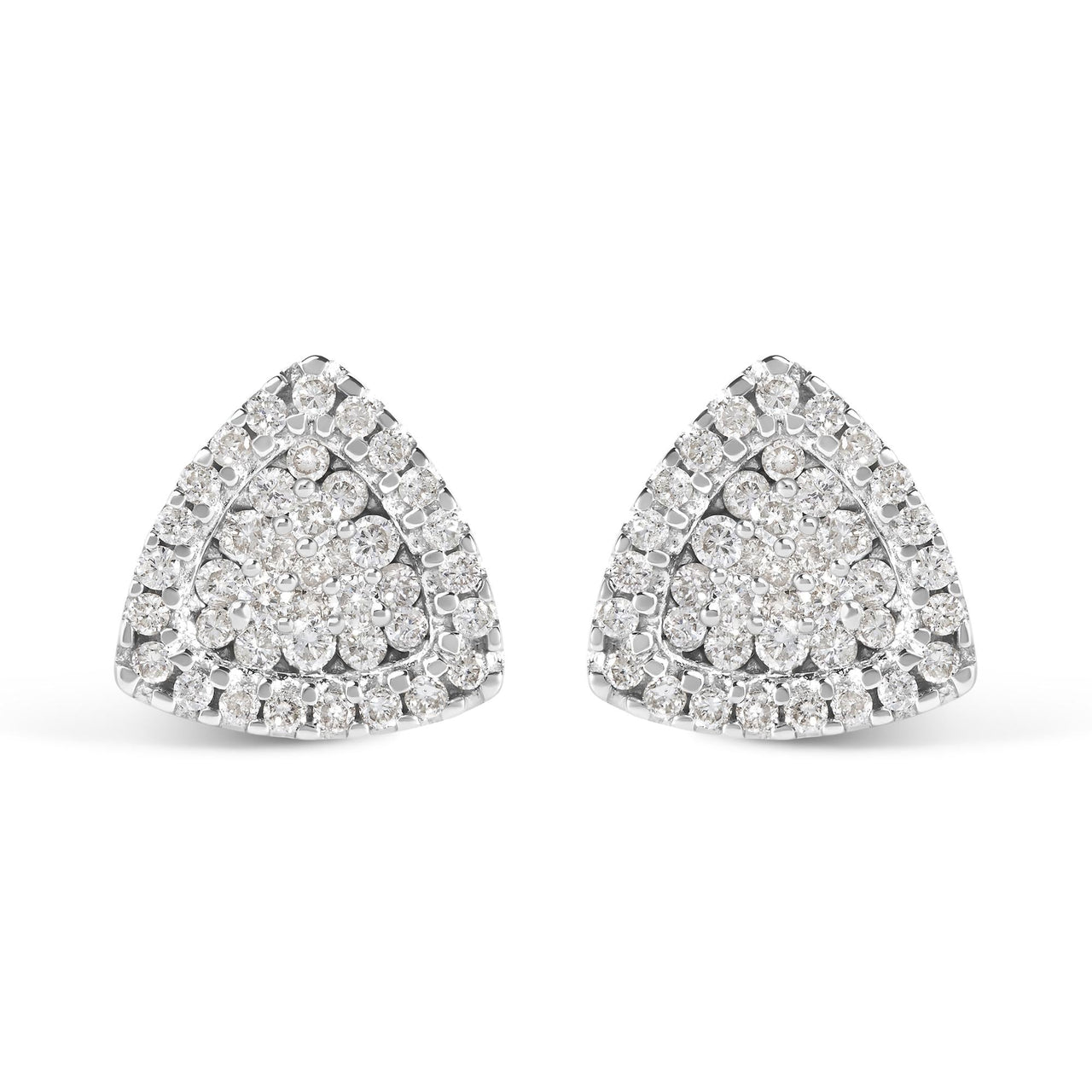14K White Gold 1/2 cttw Trillion Shaped Diamond Stud Earrings (H-I Clarity, SI2-I1 Color)