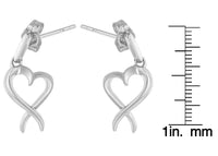 Sterling Silver Dangle-Heart Earrings