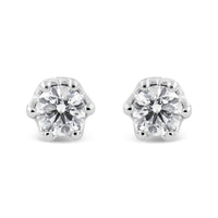 14K Gold 1/2 Cttw Round Diamond Crown Stud Earring (I-J Color, I1-I2 Clarity)