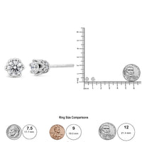 14K Gold 1/2 Cttw Round Diamond Crown Stud Earring (I-J Color, I1-I2 Clarity)