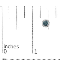 14K White Gold 1.00 Cttw Treated Blue and White Diamond Hidden Halo Stud Earrings (Blue/I-J Color, I2-I3 Clarity)
