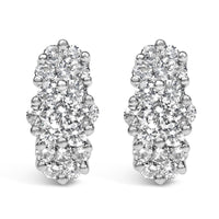 14K Yellow Gold 2.00 Cttw Diamond Cocktail Taper Cluster Stud Earrings (I-J Color, I1-I2 Clarity)