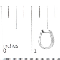14K White Gold 1.0 Cttw Invisible Set Princess Cut Diamond Huggy Hoop Earrings (H-I Color, VS1-VS2 Clarity)