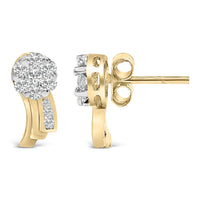 14K Yellow Gold 7/8 cttw Round Cut Diamond Earrings (I-J, SI1-SI2)