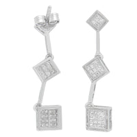 14K White Gold 5/8 cttw Princess Cut Diamond Earrings (H-I, SI1-SI2)