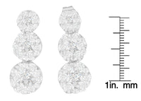 14K White Gold 1 1/2 cttw Round Cut Diamond Earrings (H-I, SI2-I1)