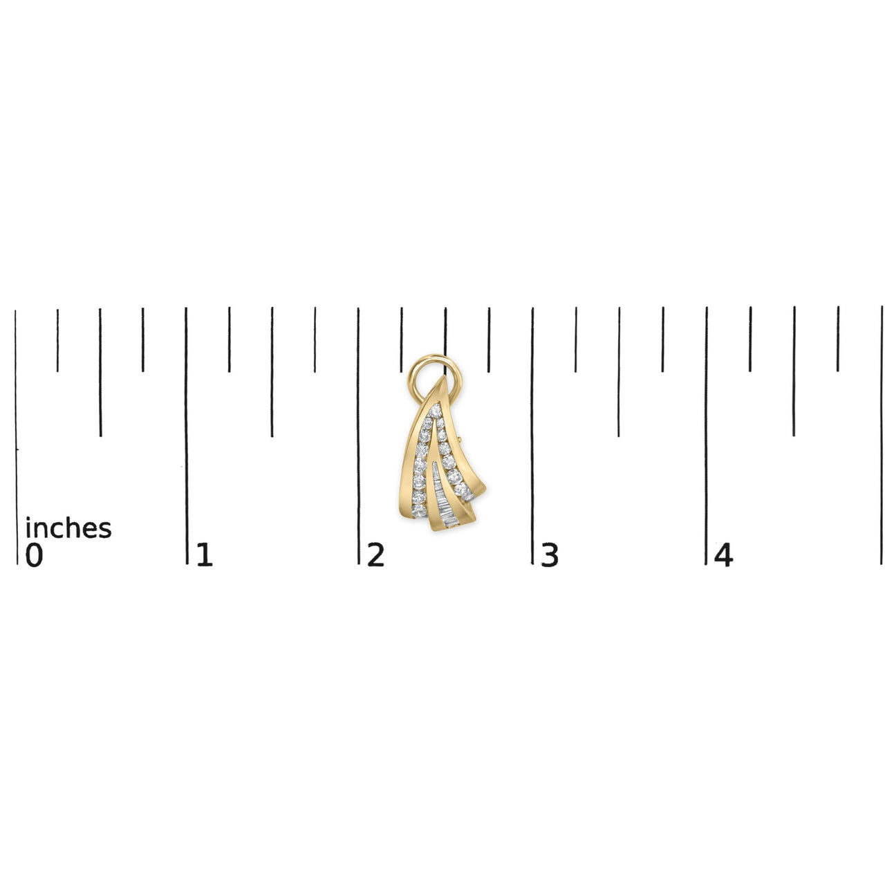 14K Yellow Gold 2-1/4 Cttw Baguette Diamond Modern Omega Huggy Earrings
