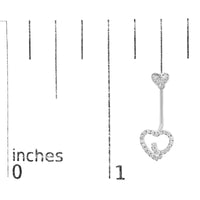 .925 Sterling Silver 1/4 Cttw Diamond Swirl Heart Front/Back Earrings (I-J Color, I2-I3 Clarity)