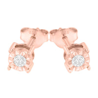 .925 Sterling Silver 1/5 Cttw Round Near Colorless Diamond Miracle-Set Stud Earrings