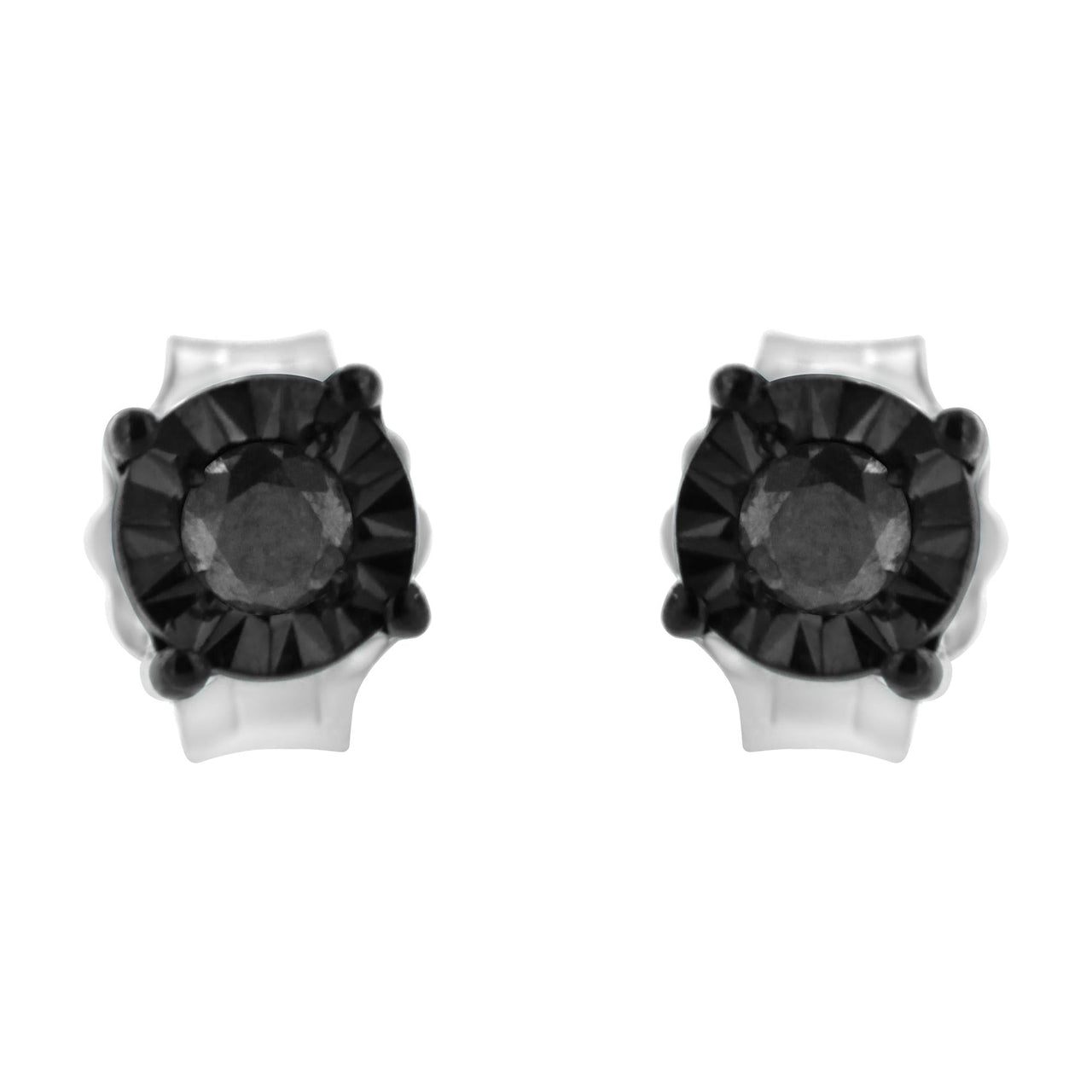 .925 Sterling Silver Classic 1/10CTTW Diamond Stud Earrings (Choice of Diamonds)