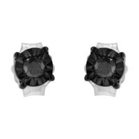 .925 Sterling Silver Classic 1/10CTTW Diamond Stud Earrings (Choice of Diamonds)