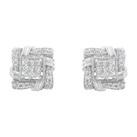 .925 Sterling Silver 1/2 Cttw Round-Cut Diamond Stud Earrings (I-J Color, I1-I2 Clarity)
