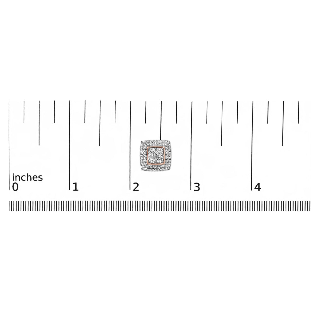 .925 Sterling Silver Diamond Accented Square Shaped Milgrain Stud Earrings (I-J Clarity, I3 Color)
