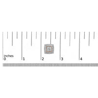 .925 Sterling Silver Diamond Accented Square Shaped Milgrain Stud Earrings (I-J Clarity, I3 Color)