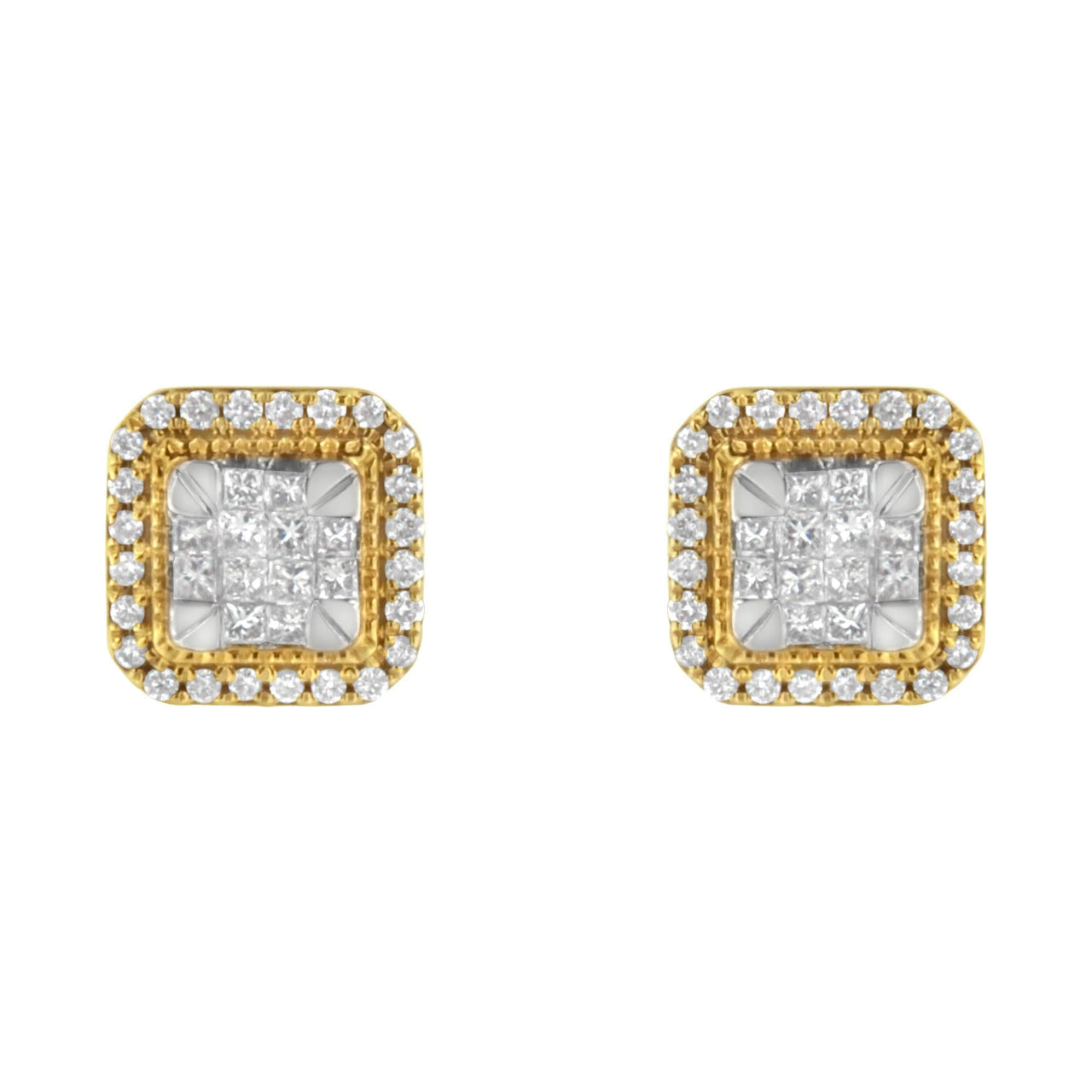 10KT Yellow Gold Diamond Stud Earrings (1/2 cttw, H-I Color, SI2-I1 Clarity)