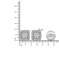 .925 Sterling Silver 1/2 Cttw Diamond Miligrain Square Shape Stud Earrings (I-J Color, I2-I3 Clarity)