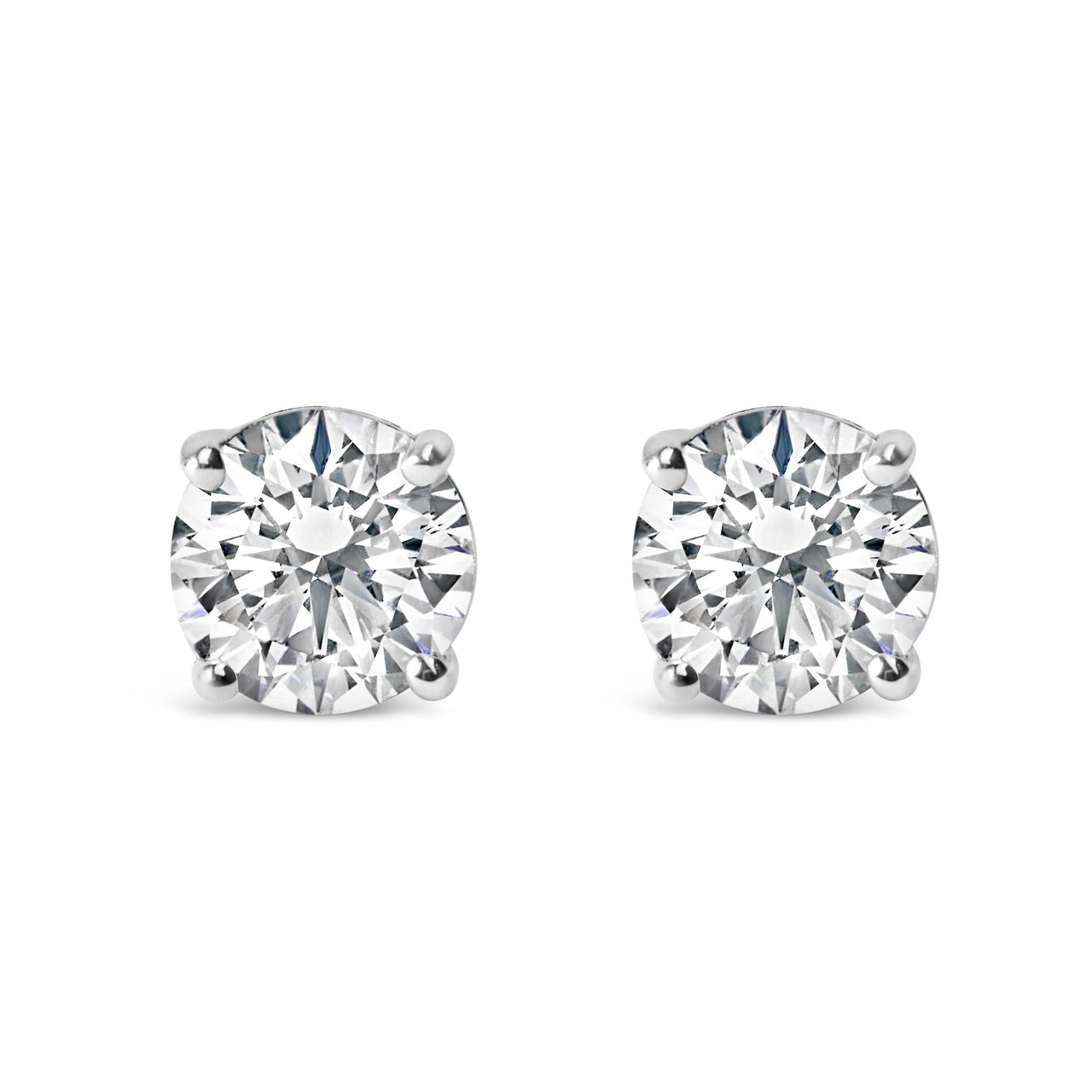 IGI Certified 14K White Gold 1 1/2 Cttw Lab Grown Diamond Solitaire Stud Earrings with Screwbacks (J-K Color, VVS2-VS1 Clarity)