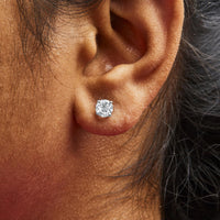 IGI Certified 14K White Gold 1 1/2 Cttw Lab Grown Diamond Solitaire Stud Earrings with Screwbacks (J-K Color, VVS2-VS1 Clarity)
