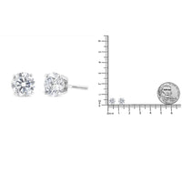 .925 Sterling Silver Round Brilliant Cut Lab Grown Diamond 4-Prong Classic Solitaire Stud Earrings