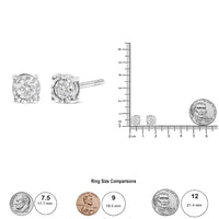 .925 Sterling Silver 3/8 Cttw Miracle-Set Round Brilliant Cut Diamond Solitaire Stud Earrings (K-L Color, I2-I3 Clarity)