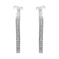 .925 Sterling Silver Miracle-Set Diamond Pave Style Hoop Earrings (I-J Color, I3 Clarity)