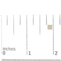 10K Yellow Gold 3/4 Cttw Invisible Set Princess-Cut Diamond Composite Square Stud Earrings (I-J Color, I2-I3 Clarity)