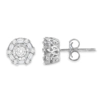 10K White Gold Diamond Stud Earring (1/2 cttw, I-J Color, I3 Clarity)