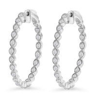 Sterling-Silver Diamond Hoop Earring (3/4 cttw, I-J Color, I3 Clarity)