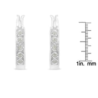 .925 Sterling Silver 1/10 Cttw Miracle Set Diamond Full Circle Hoop Earrings (I-J Color, I3 Clarity) 