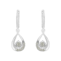 .925 Sterling-Silver 1/5 cttw Miracle-Set Round Diamond Drop and Dangle Hoop Earring (I-J Color, I3 Clarity)