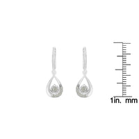 .925 Sterling-Silver 1/5 cttw Miracle-Set Round Diamond Drop and Dangle Hoop Earring (I-J Color, I3 Clarity)