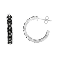 Black Rhodium and .925 Sterling Silver 1/4 cttw Miracle Plate Set Diamond 