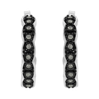 Black Rhodium and .925 Sterling Silver 1/4 cttw Miracle Plate Set Diamond 