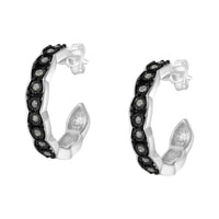 Black Rhodium and .925 Sterling Silver 1/4 cttw Miracle Plate Set Diamond 