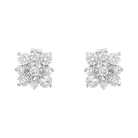 Sterling Silver Diamond Flower Stud Earrings (1/2 cttw, I-J Color, I1-I2 Clarity)