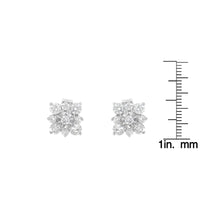 Sterling Silver Diamond Flower Stud Earrings (1/2 cttw, I-J Color, I1-I2 Clarity)