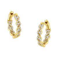 10K Yellow Gold Diamond Huggy Earrings (1/2 cttw, H-I Color, I1-I2 Clarity)